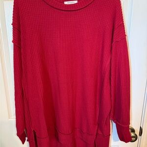 Zenana Outfitters Crimson Textured Knit Top